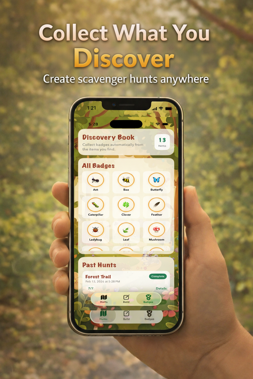 WildFind badges earned from completed scavenger hunt finds